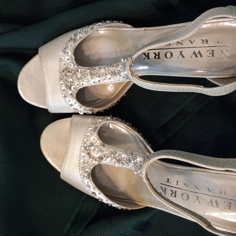 Silver Sandal Heels - Picture 2 of 9